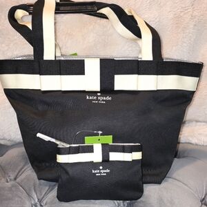 Kate Spade Black and Cream Tote Bag Set
